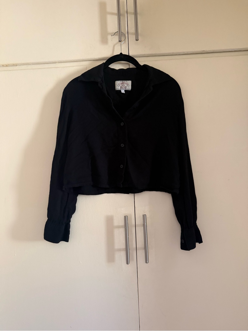Armani Jeans Cropped Black Button Up